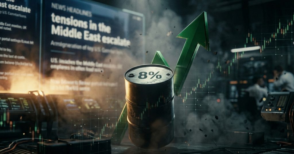 中東情勢の緊張激化で原油価格は8％上昇、 FRBは予想通り政策金利を据え置き