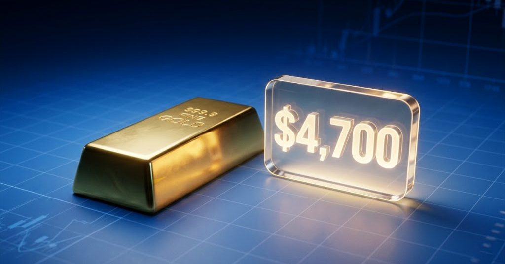 ドル指数が100の重要なレジスタンスに直面する中、金は4,700ドル付近で安定