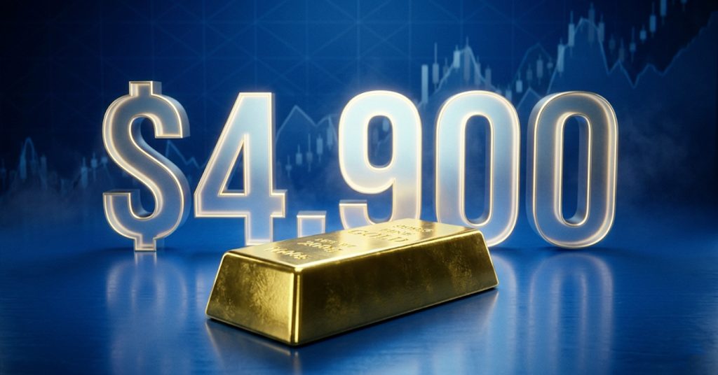 ドル指数が98を下回る中、金価格は4900レベルに迫る