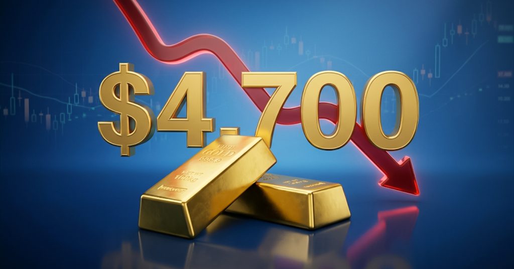 米ドルが再び強含む中、金は4700ドルを下回る