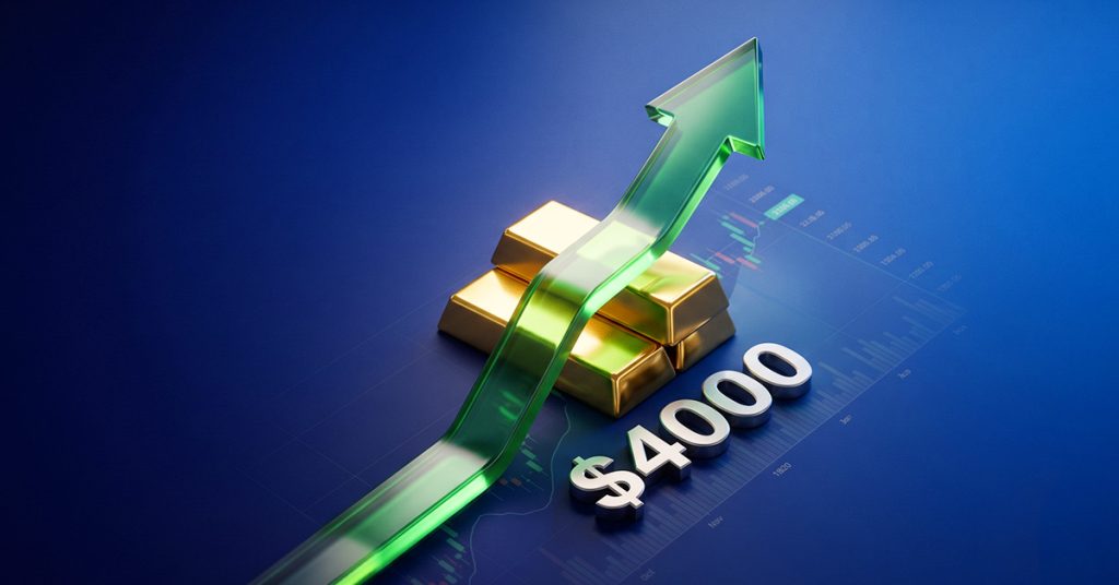 米ドル高一服で、金(ゴールド)は4000ドル台を回復